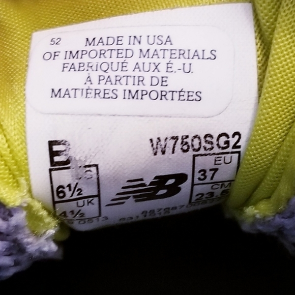 New Balance 750 v2 Sz 6.5 Gray Running Sneakers - Picture 5 of 6